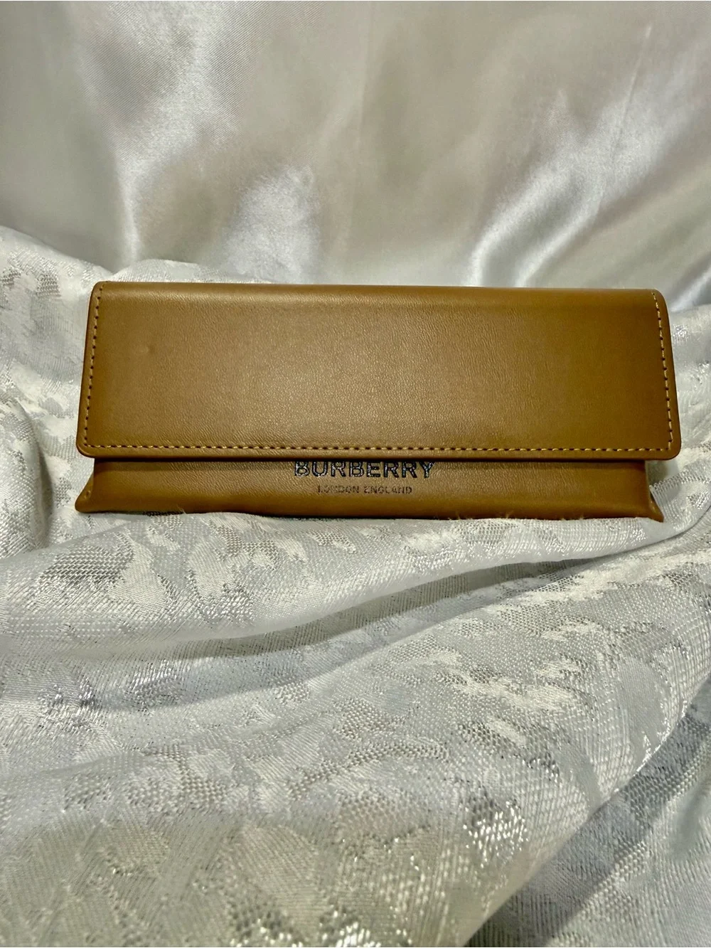 Burberry Brown Leather Glasses Case NWOT